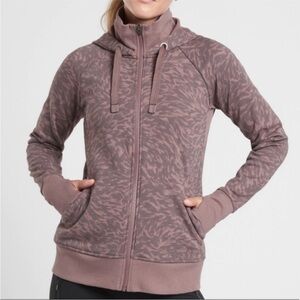 Athleta Printed Triumph Hoodie Small Full Zip Thumbholes